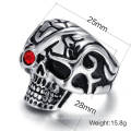 2017 new stainless steel crystal skull punk design ring for men